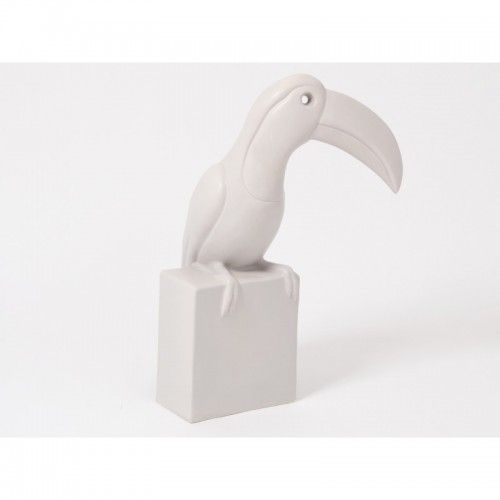 SHADOW matt taupe gray toucan statue