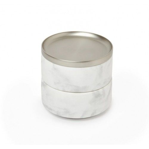 TEROSA white marble and chrome jewelry box