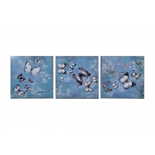 Metal butterflies triptych painting FINE ARTS