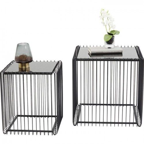 Set of 2 black WIRE side tables