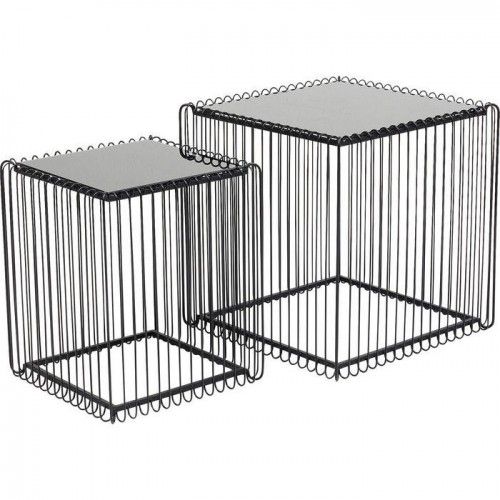 Set of 2 black WIRE side tables