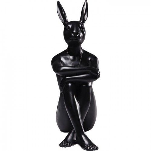 Figurina decorativa nera di coniglio CONIGLIO