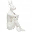 Figurina decorativa bianca di coniglio CONIGLIO