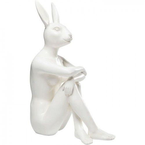 Wit decoratief konijnbeeld