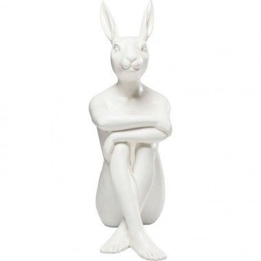 Branco figura de coelho decorativo RABBIT