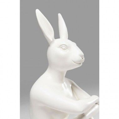 Wit decoratief konijnbeeld