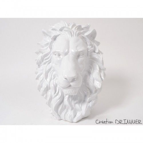 KING White Lion Head Statue