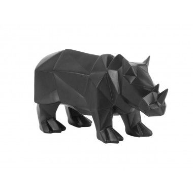 Statue rhinoceros schwarz ORIGAMI