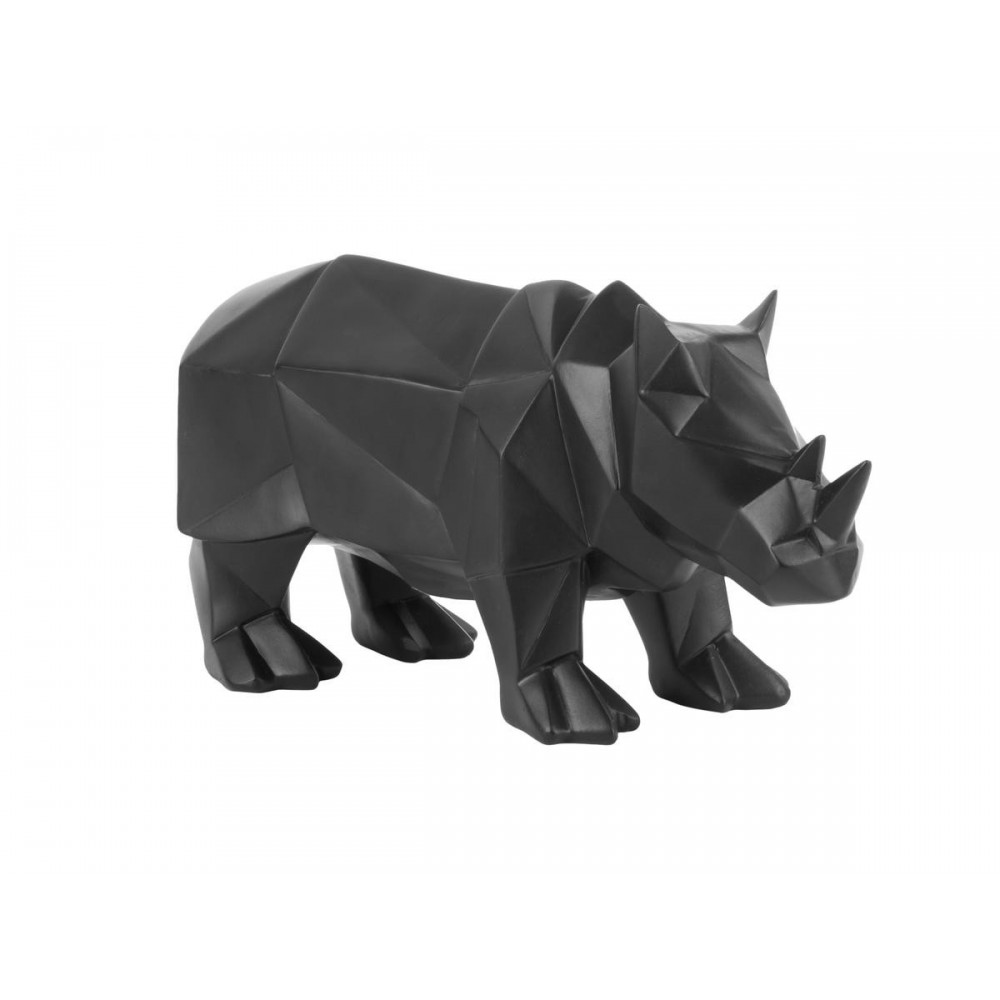 Estátua rinoceronte preto ORIGAMI