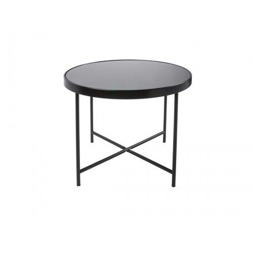 Matte black coffee table with glass top SMOOTH