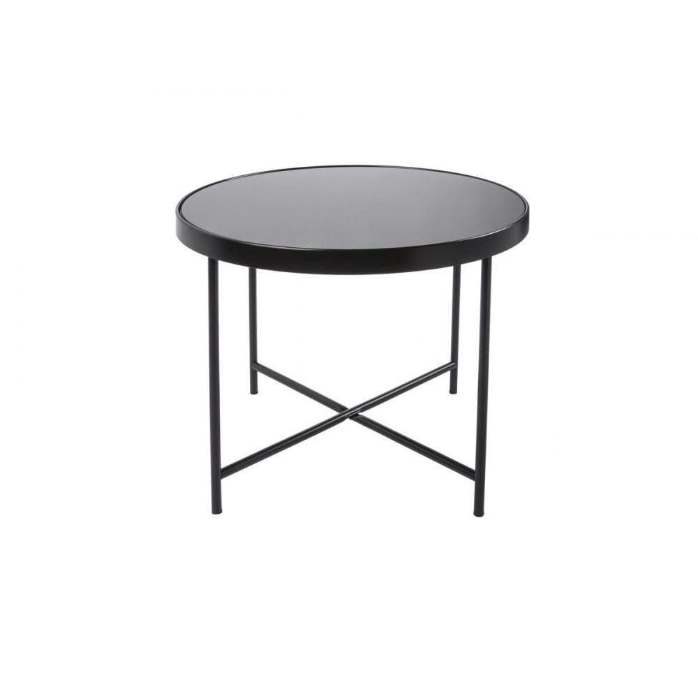 Table basse noir mat plateau en verre SMOOTH