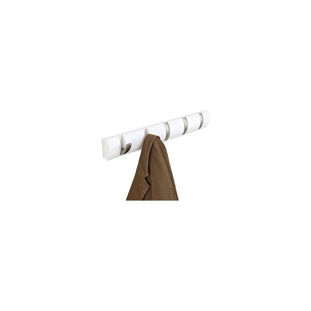 White lacquered wall coat rack 5 hooks FLIP UMBRA