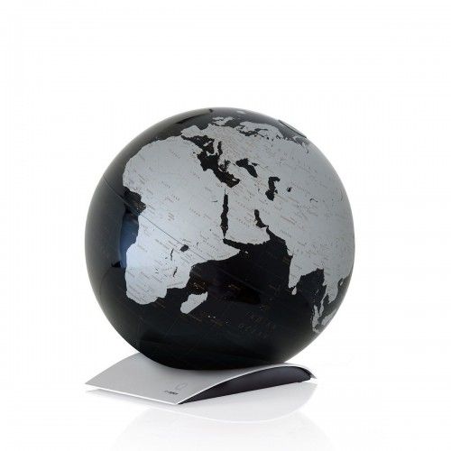 Globe terrestre à poser sur socle design noir métallisé
