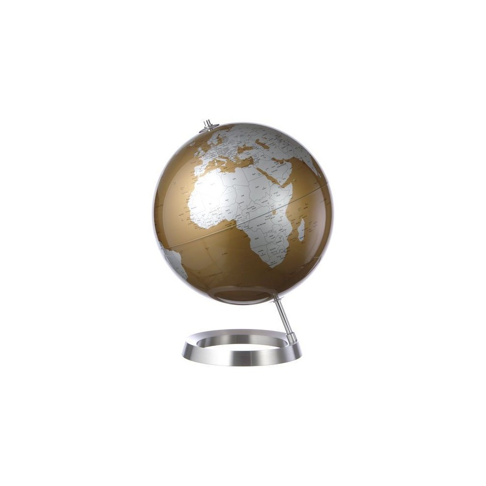 Globe terrestre design Almond sur socle aluminium