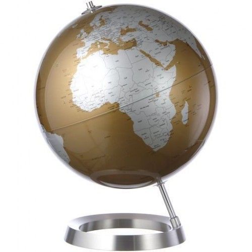 Almond design terrestrial globe on aluminum base