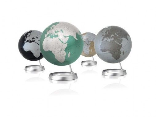 Globe terrestrial design black silver on aluminium base VISION Atmosphere - 5