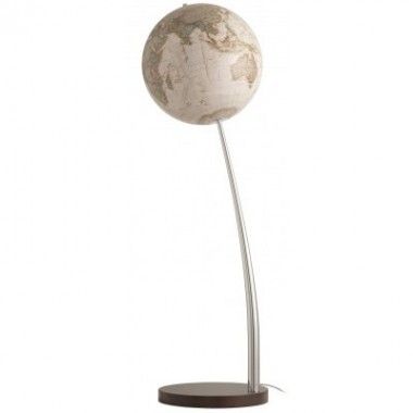 Iron Executive Globe floor lamp on stainless steel base 110cm