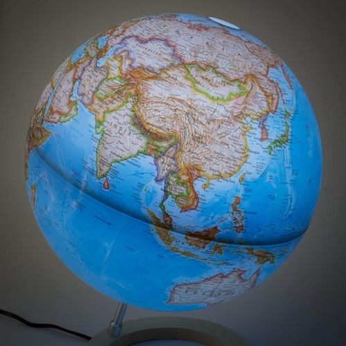 Globe terrestre lumineux Neon Classic - Lampe globe terrestre bleu  classique