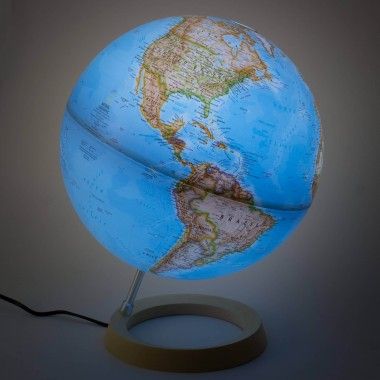 Neon Classic Earth Lighting Globe auf Basis