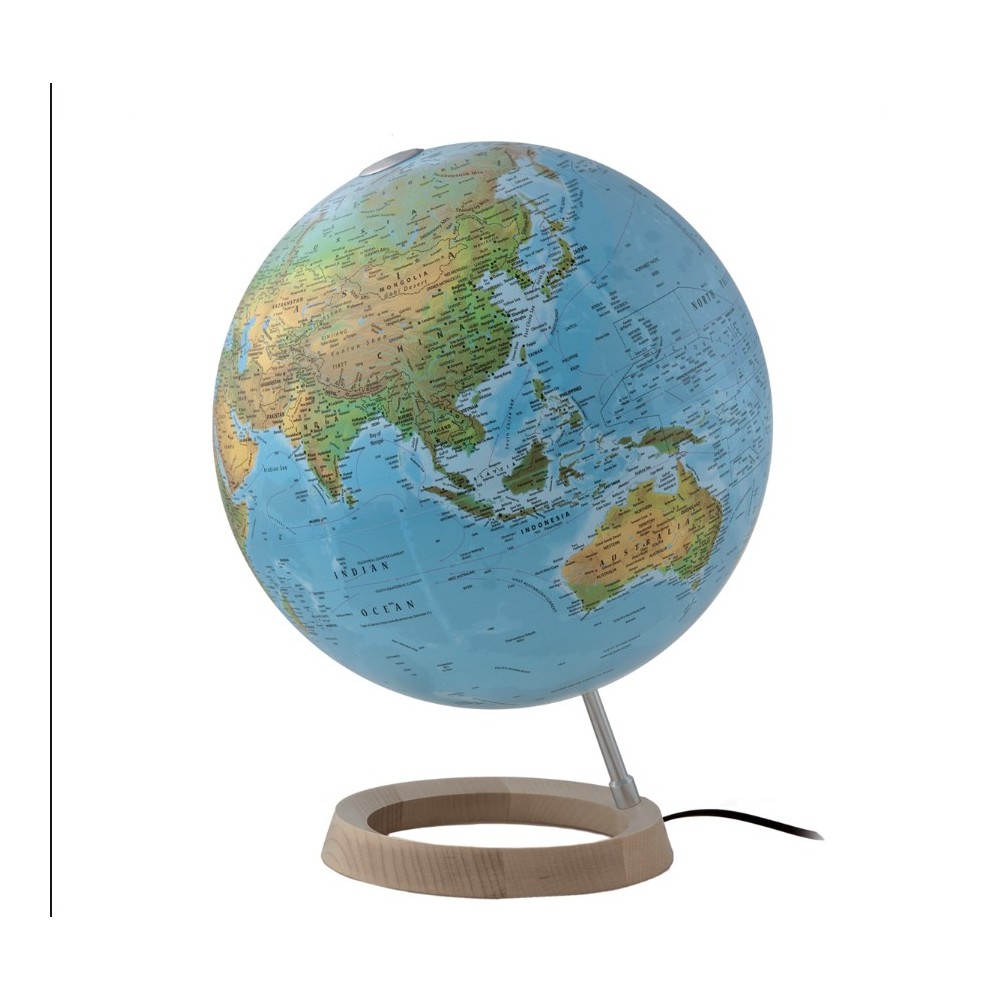 Globe terrestre lumineux bleu FC2 sur socle atmosphere