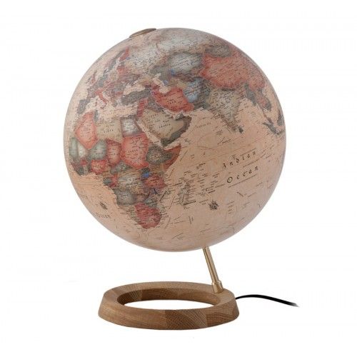 FC1 illuminated terrestrial globe on oak base