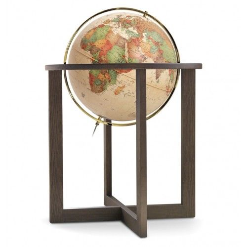 Globe mappemonde avec socle en bois clair