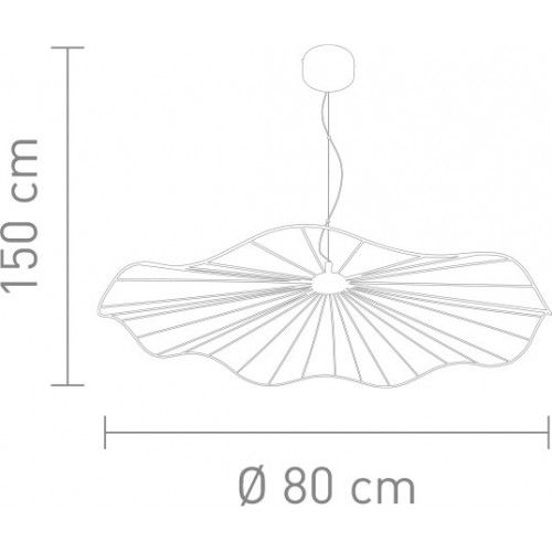 Suspension noir maille ronde design 80 cm MESH