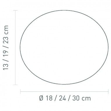 Candeeiro oval branco 18 cm GLAS OVAL