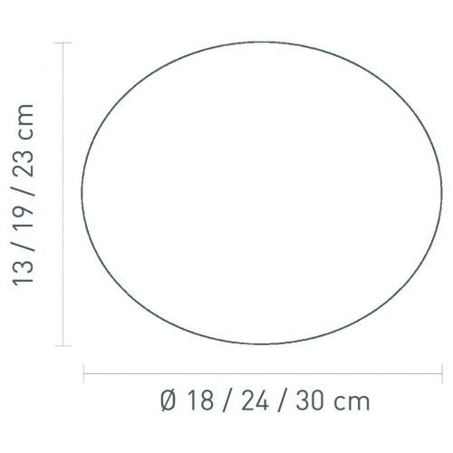 Weiße ovale Lampe 24 cm GLAS OVAL
