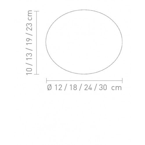 Candeeiro de mesa oval branco 30 cm GLAS OVAL