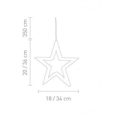 Lámpara colgante LED negra en forma de estrella 34 LUCY