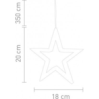 Chrome star pendant light LED 34 LUCY