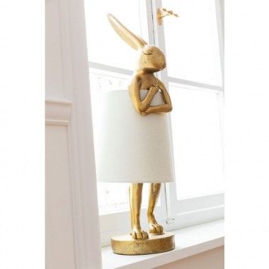 Lampe lapin doré abat-jour noir RABBIT KARE DESIGN