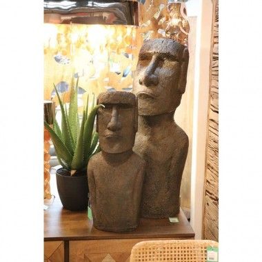 Statue buste déco Moaï Easter Island 80 cm