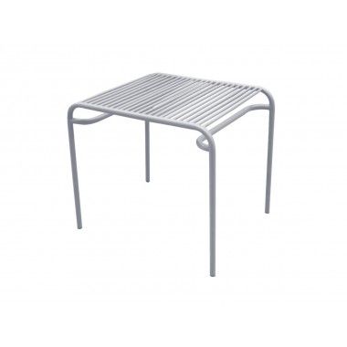 Table d'appoint d'extérieur métal gris LINEATE