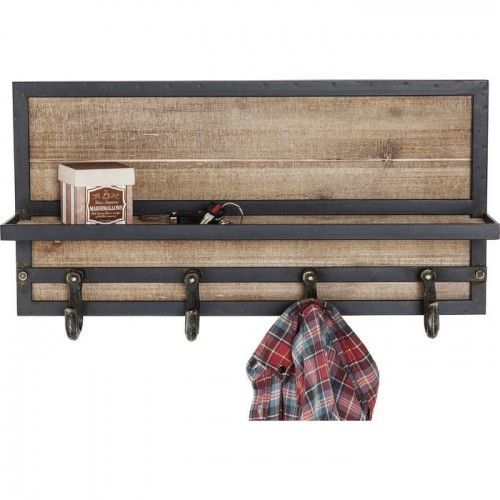 COTTAGE industrial wooden coat rack