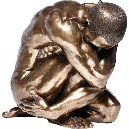 Statue Man Hug Nude Bronze