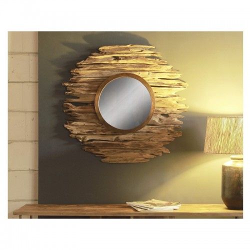 KYOKO espelho de madeira flutuante 120 cm