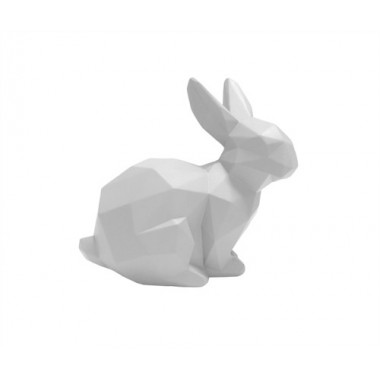 Statue lapin assis blanc ORIGAMI
