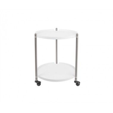 Matte gray and metal side table THRILL