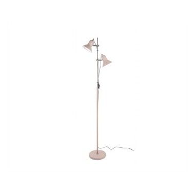 Floor lamp with 2 pink metal and chrome spots SLENDER
