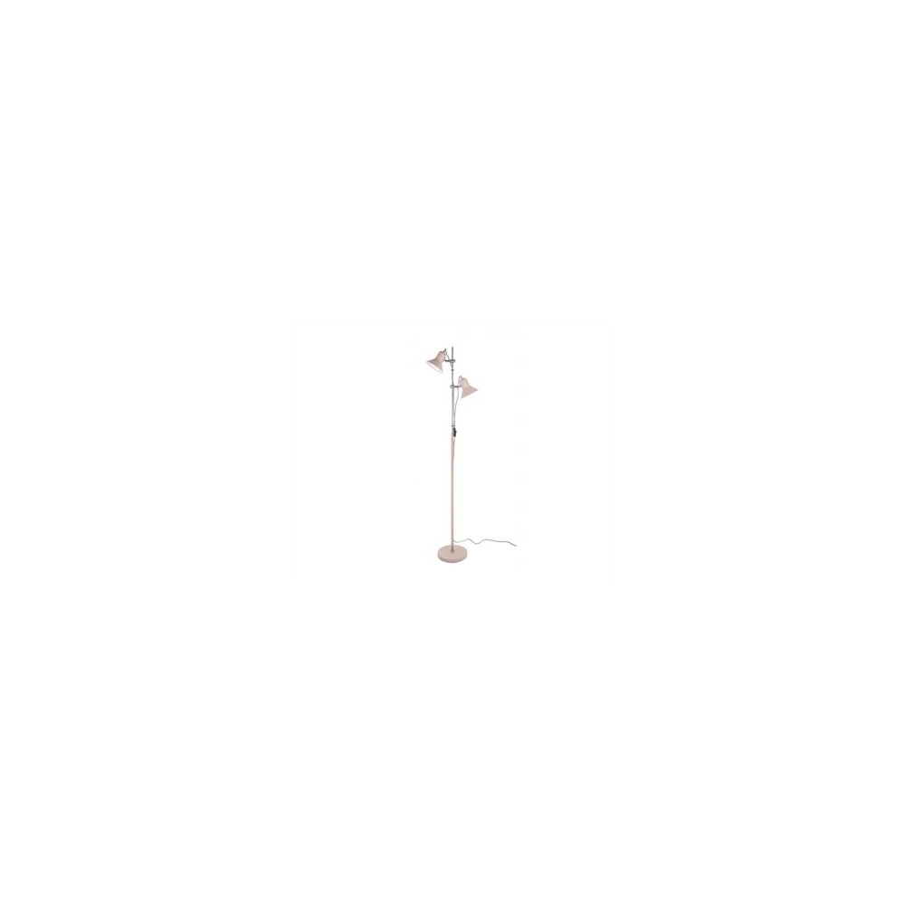 Lampadaire 2 spots métal rose et chrome SLENDER