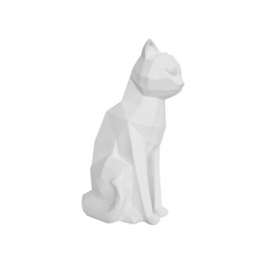 Statue chat blanc assis ORIGAMI