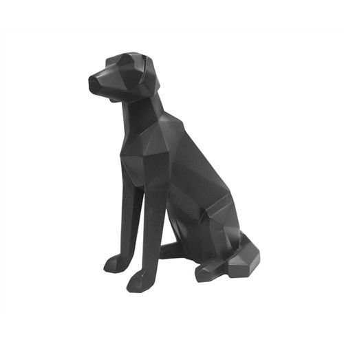 Statue chien blanc assis ORIGAMI