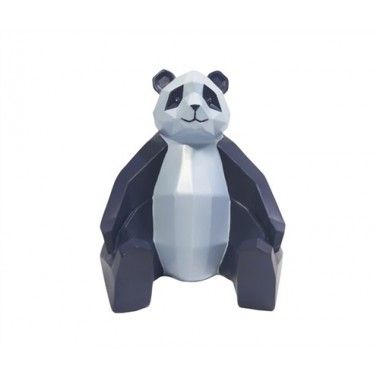 ORIGAMI blaue und hellblaue Pandastatue