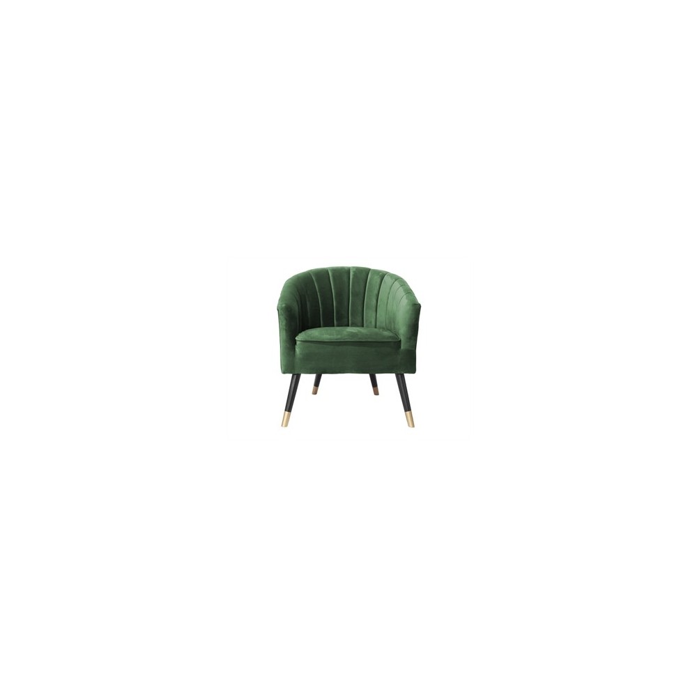 Fauteuil groen fluweel stof gouden pootjes ROYAL