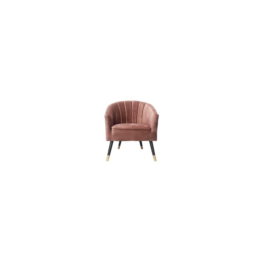 Armchair pink velvet fabric gold legs ROYAL