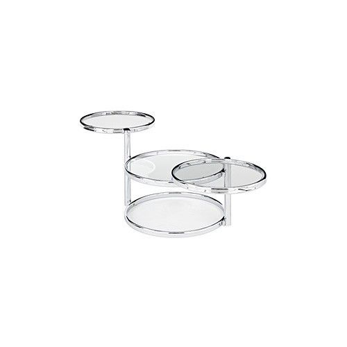 ROUND COFFEE TABLE WITH THREE TRAYS IN GLASS AND CHROME METAL