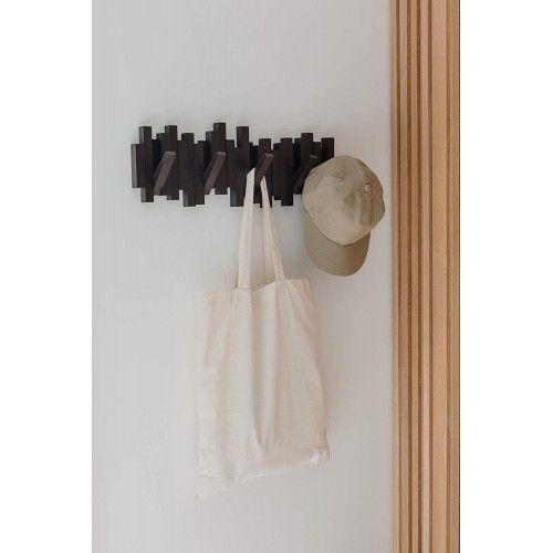 Wall coat rack with HOOK brown sticks