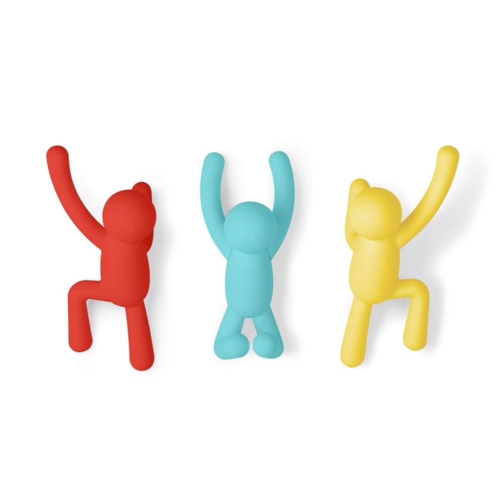 Set di 3 ganci da parete BUDDY multicolori